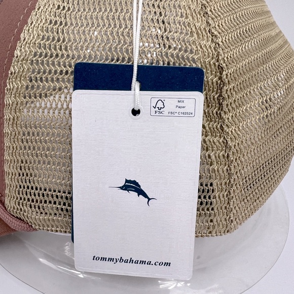 TOMMY BAHAMA CAP/HAT, 3D MARLON FISH LOGO, GREY COOL MESH, MAUVE & TAN COLORS - Picture 13 of 14